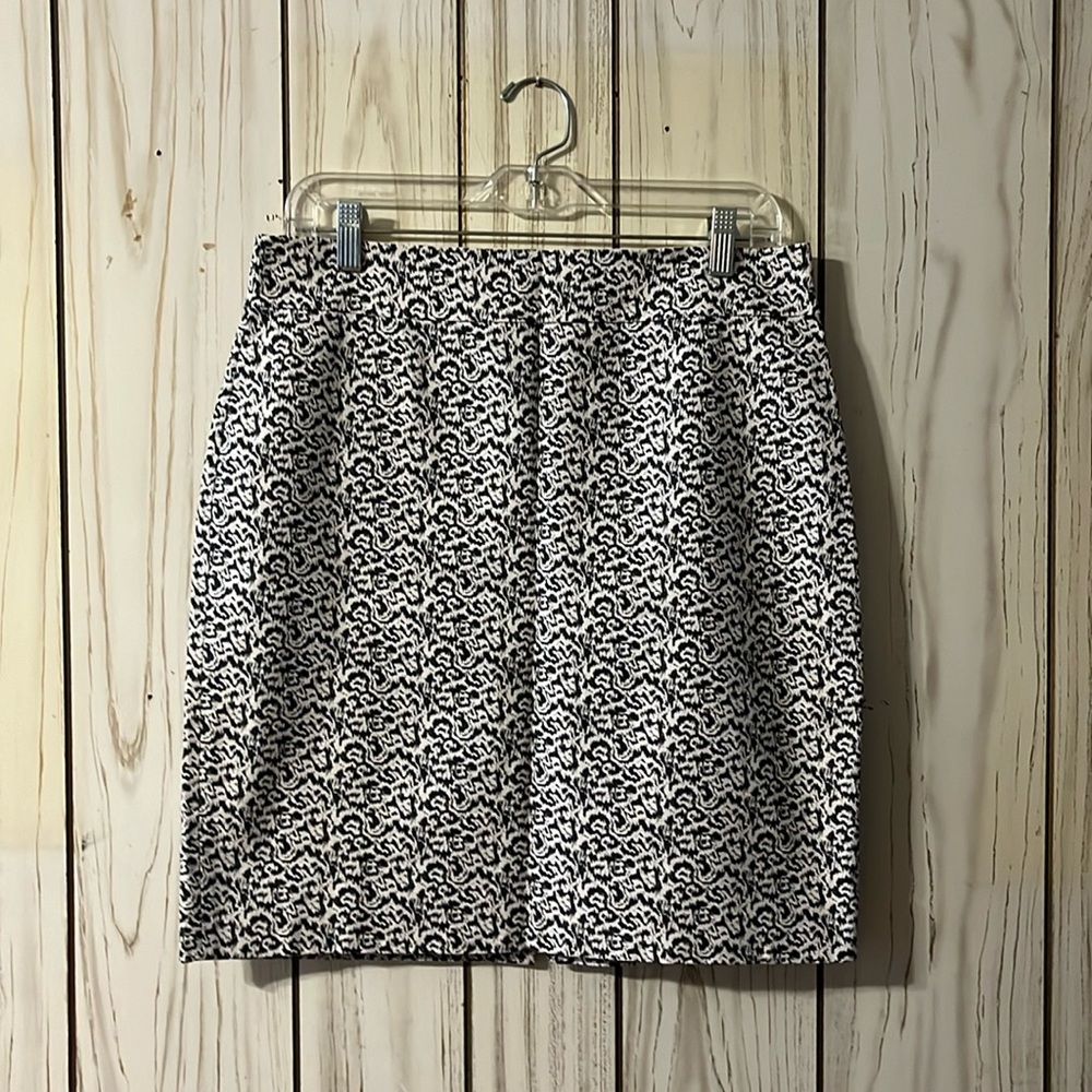 JCrew okay white and gray pencil skirt size 10